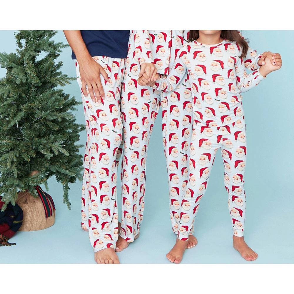 NEW PINK CHICKEN men's holiday bamboo pj pant in blue vintage santas